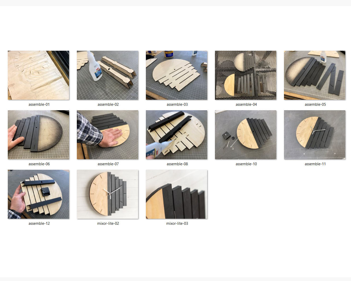 "MIXOR Lite" Wall Clock DIGITAL DESIGN for Laser Cutting
