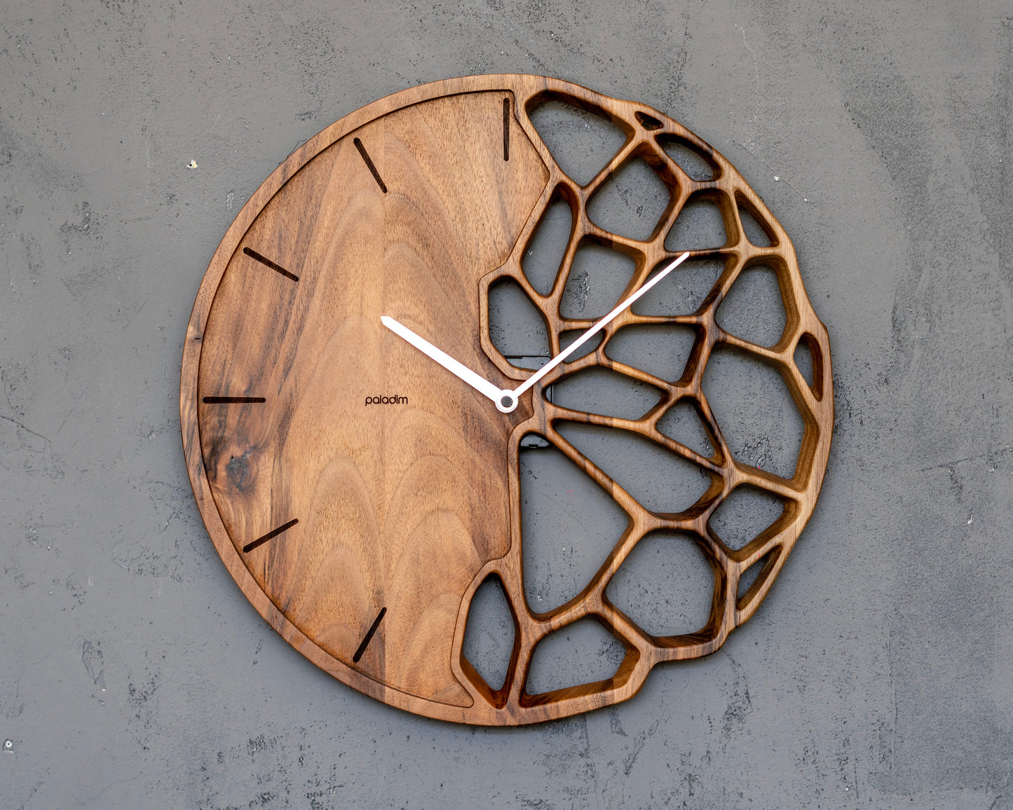 KLETKA 3.0 wall clock, walnut