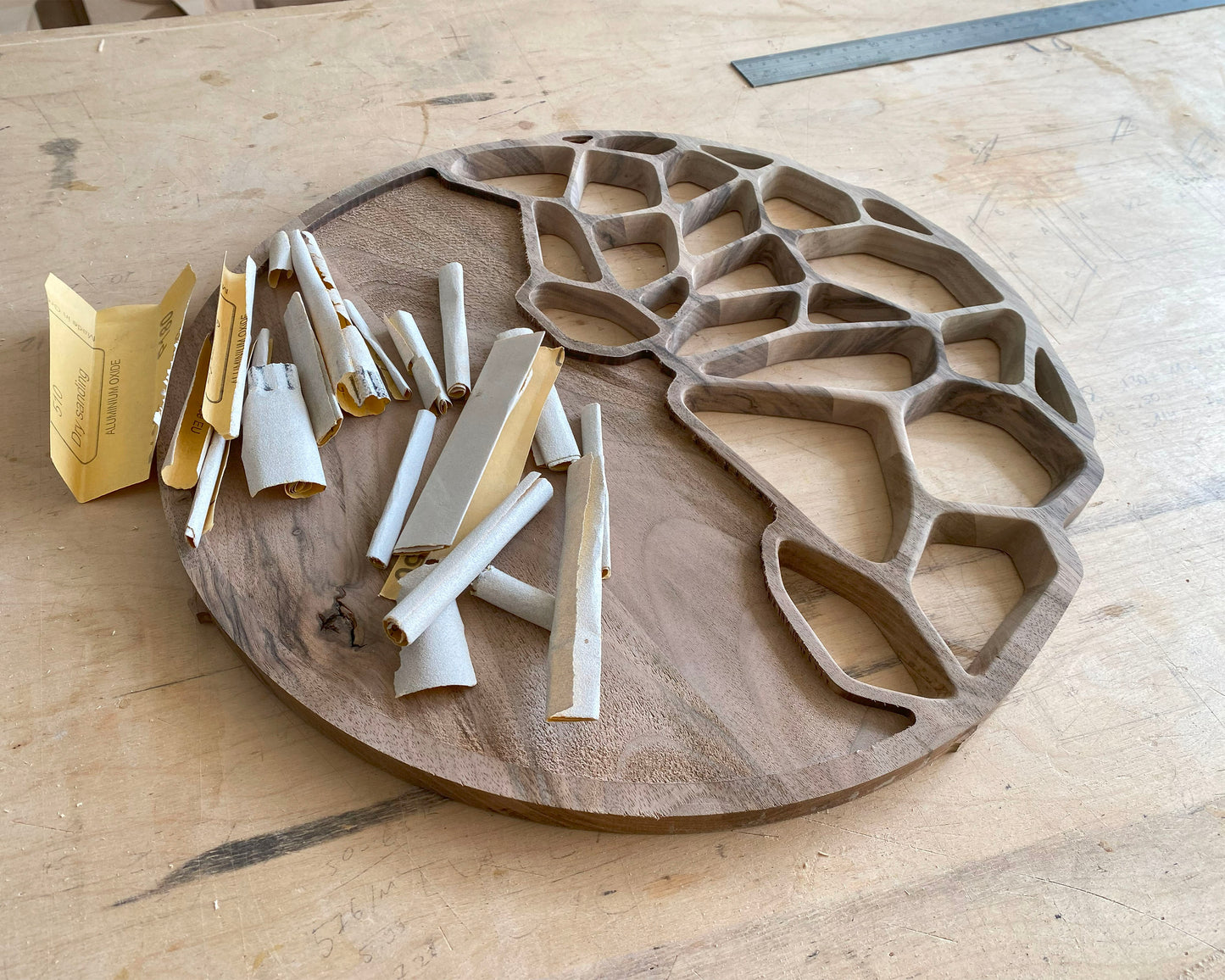 KLETKA 3.0 wall clock, walnut