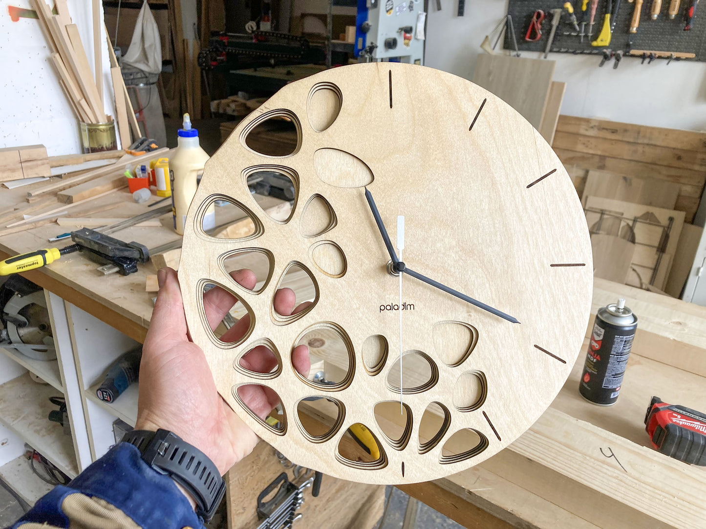 KLETKA Lite wall clock, plywood