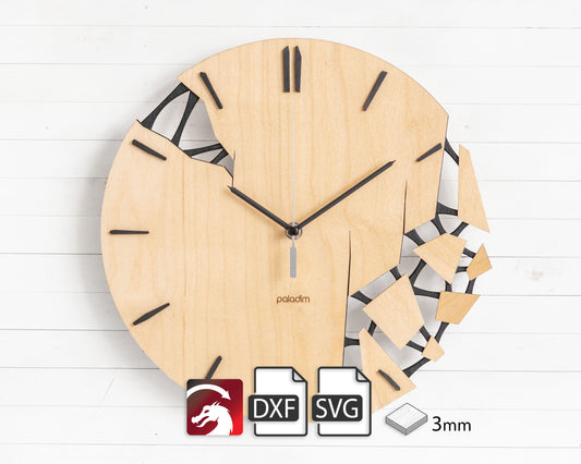 KLETKA Lite, лазерно изрязан стенен часовник