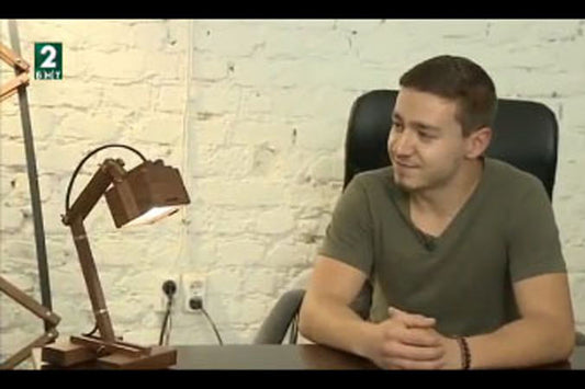 Dimitar talking about lamps on Bulgarian TV BNT2