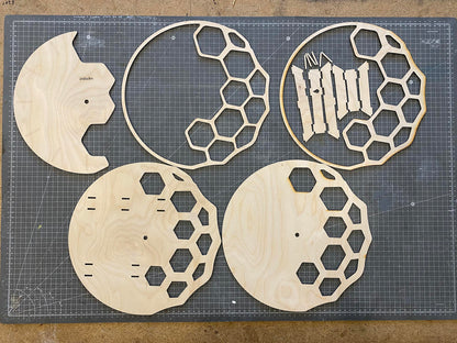 "KLETKA 4.0" Wall Clock DIGITAL DESIGN for Laser Cutting