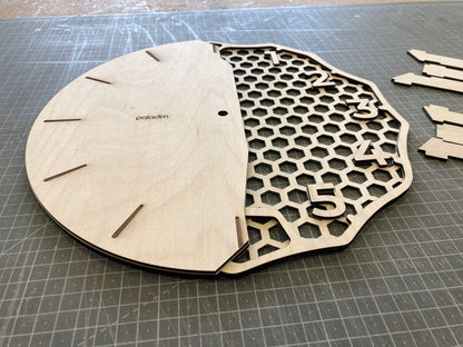 "MIXOR 2" Wall Clock DIGITAL DESIGN for Laser Cutting