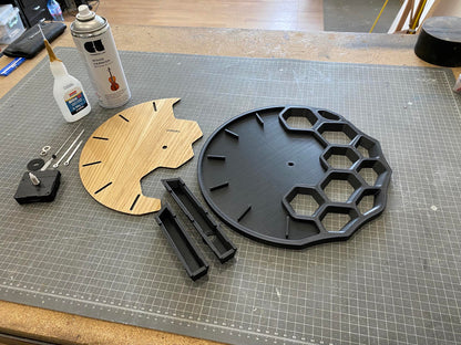 "KLETKA 4.1" STL Wall Clock Hybrid DIGITAL DESIGN for 3D Printing and Laser Cutting