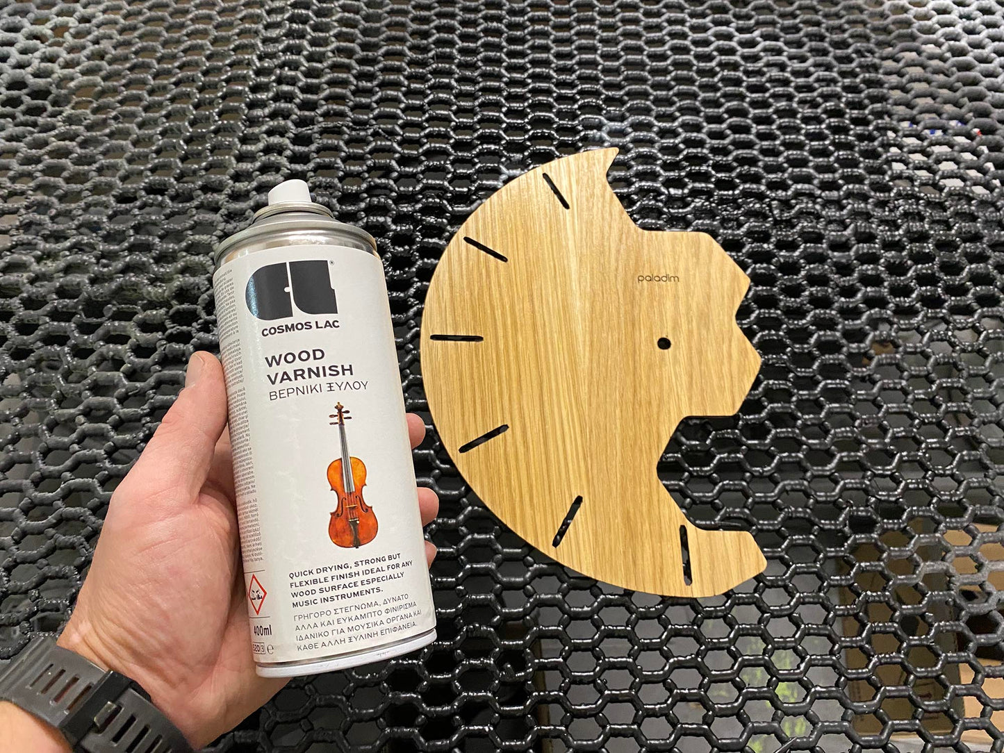 "KLETKA 4.1" STL Wall Clock Hybrid DIGITAL DESIGN for 3D Printing and Laser Cutting