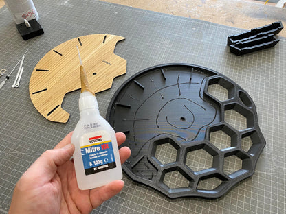 "KLETKA 4.1" STL Wall Clock Hybrid DIGITAL DESIGN for 3D Printing and Laser Cutting