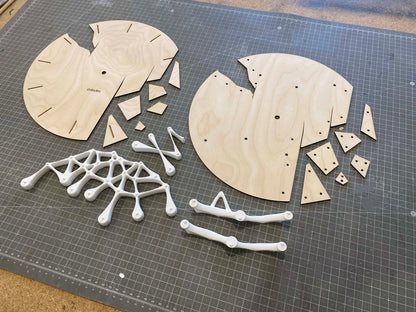 "VREME 6.1" STL Wall Clock HYBRID DIGITAL DESIGN (3D Print + Laser Cut)