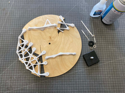 "VREME 6.1" STL Wall Clock HYBRID DIGITAL DESIGN (3D Print + Laser Cut)