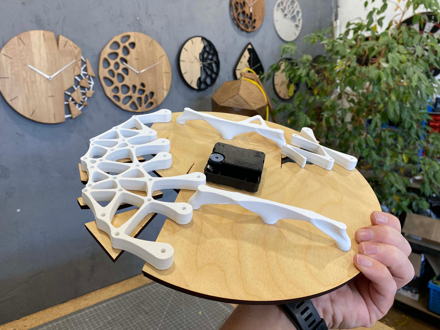 "VREME 6.1" STL Wall Clock HYBRID DIGITAL DESIGN (3D Print + Laser Cut)