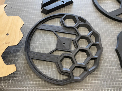 "KLETKA 4.1" STL Wall Clock Hybrid DIGITAL DESIGN for 3D Printing and Laser Cutting