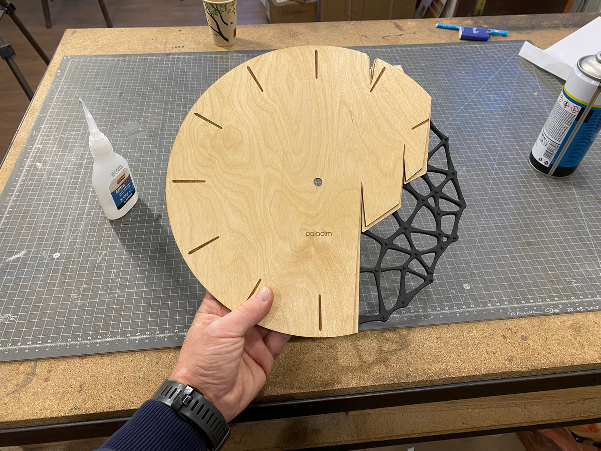 "VREME 6.1" STL Wall Clock HYBRID DIGITAL DESIGN (3D Print + Laser Cut)