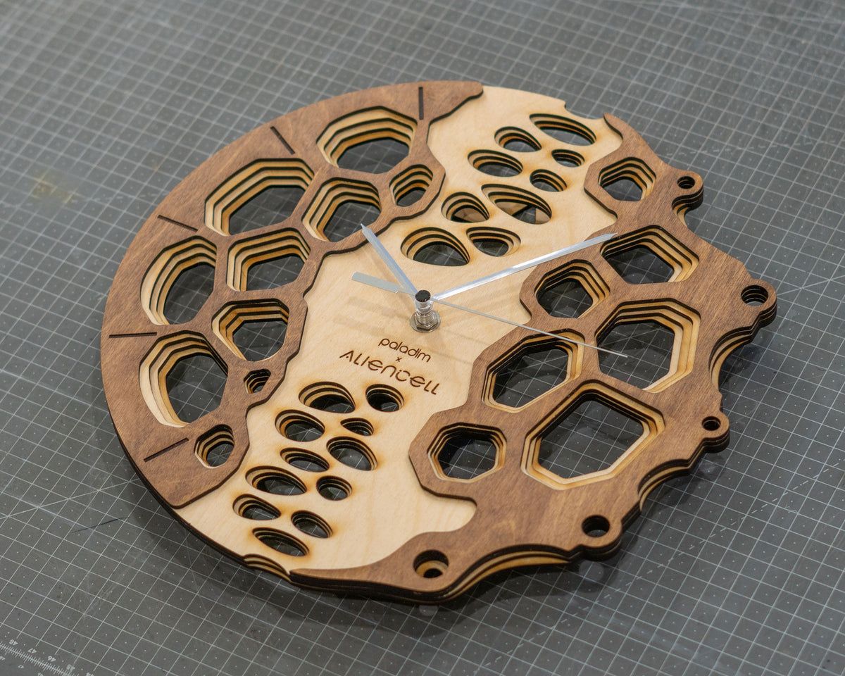 "Aliencell" Wall Clock DIGITAL DESIGN for Laser Cutting, Free