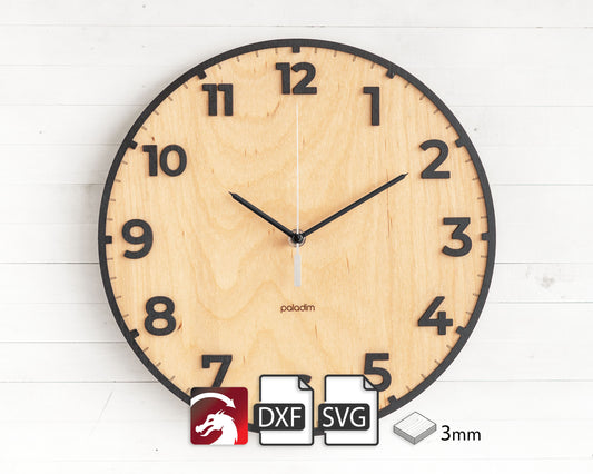 "BABA" Wall Clock DIGITAL DESIGN for Laser Cutting