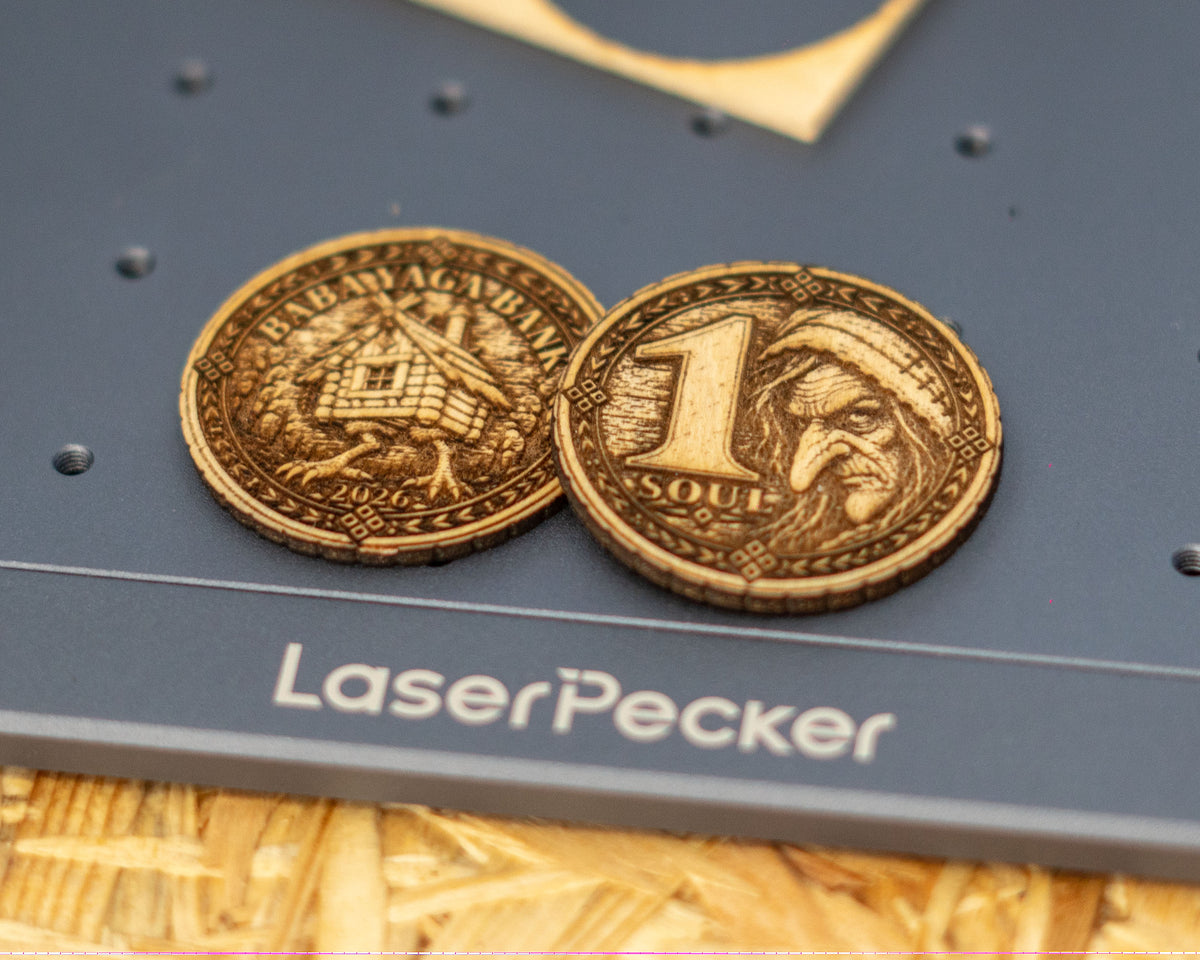 "Baba Yaga" Halloween Coin SVG for Laser Engraving