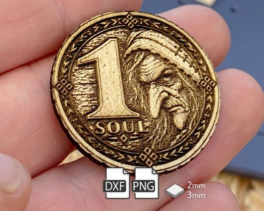 "Baba Yaga" Halloween Coin SVG for Laser Engraving