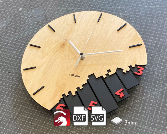 "CHAST" Wall Clock DIGITAL DESIGN for Laser Cutting