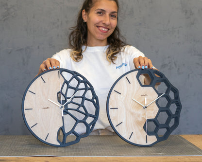 "KLETKA 4.0" Wall Clock DIGITAL DESIGN for Laser Cutting