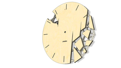 "VREME 6.1" STL Wall Clock HYBRID DIGITAL DESIGN (3D Print + Laser Cut)