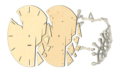 "VREME 6.1" STL Wall Clock HYBRID DIGITAL DESIGN (3D Print + Laser Cut)