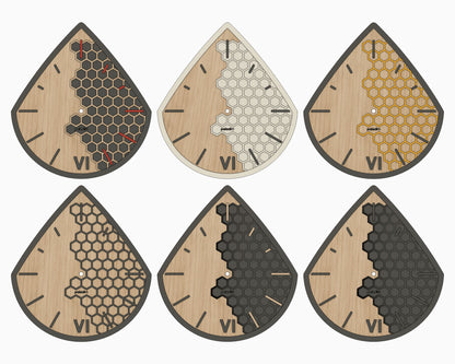 "KAPKA" Wall Clock DIGITAL DESIGN for Laser Cutting