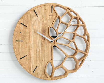 KLETKA 3.0 wall clock, oak, Ф40cm