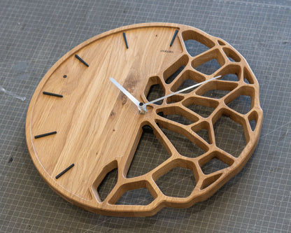 KLETKA 3.0 wall clock, oak, Ф40cm