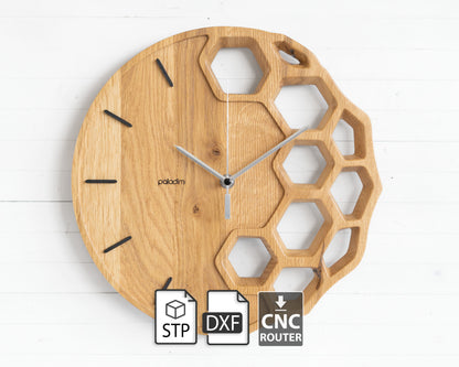 "KLETKA 4.1" Wall Clock DIGITAL DESIGN for CNC Router cutting, F3D, STP, DXF