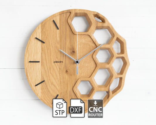 "KLETKA 4.1" Wall Clock DIGITAL DESIGN for CNC Router cutting, F3D, STP, DXF