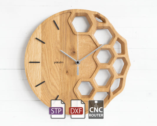 "KLETKA 4.1" Wall Clock DIGITAL DESIGN for CNC Router cutting, F3D, STP, DXF