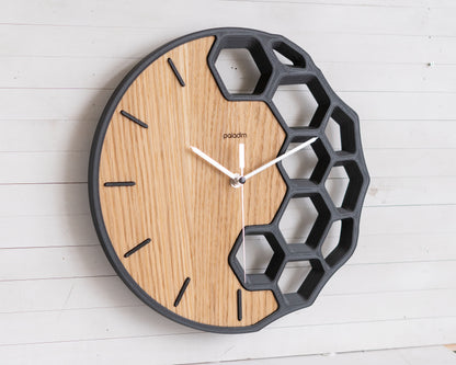 "KLETKA 4.1" STL Wall Clock Hybrid DIGITAL DESIGN for 3D Printing and Laser Cutting