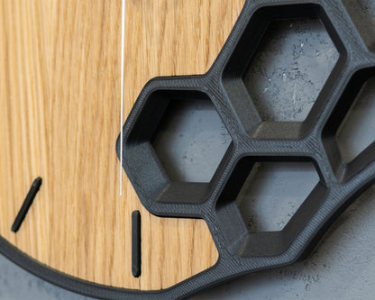 "KLETKA 4.1" STL Wall Clock Hybrid DIGITAL DESIGN for 3D Printing and Laser Cutting