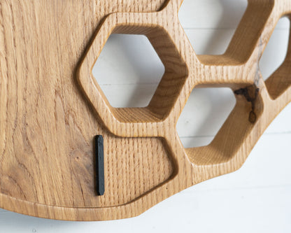 KLETKA 4 hexaon wall clock, oak