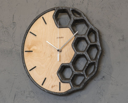 KLETKA 4 faux rock wall clock