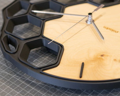KLETKA 4 wall clock, 3D print + plywood