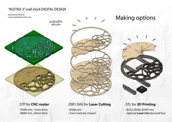 "KLETKA 3" Maker Bundle DIGITAL DESIGN - Laser, STL & CNC Files