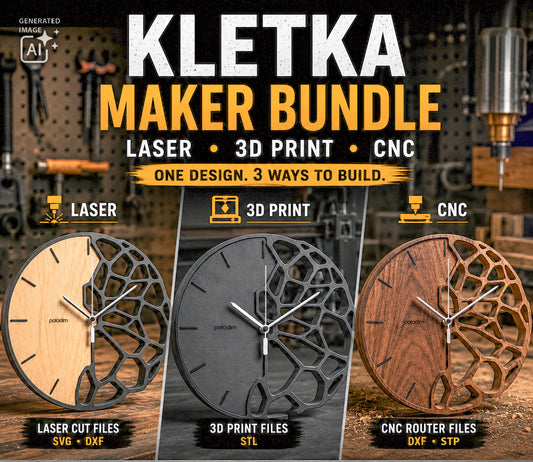 "KLETKA 3" Maker Bundle DIGITAL DESIGN - Laser, STL & CNC Files
