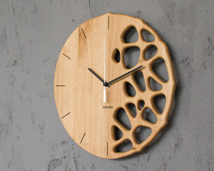 KLETKA topology wall clock, oak