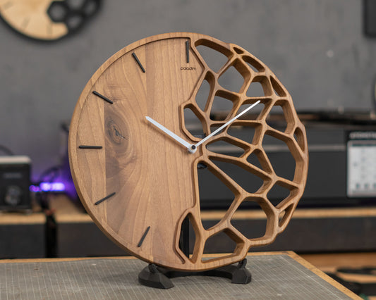 KLETKA 3.0 wall clock, walnut, Ф40cm