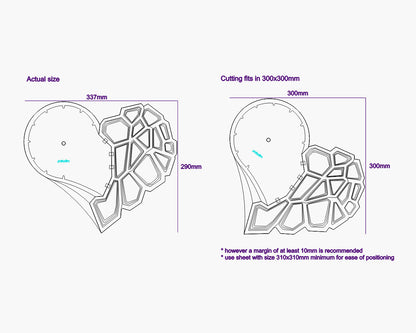 "LUBOV" Love Wall Art/Clock DIGITAL DESIGN for Laser Cutting