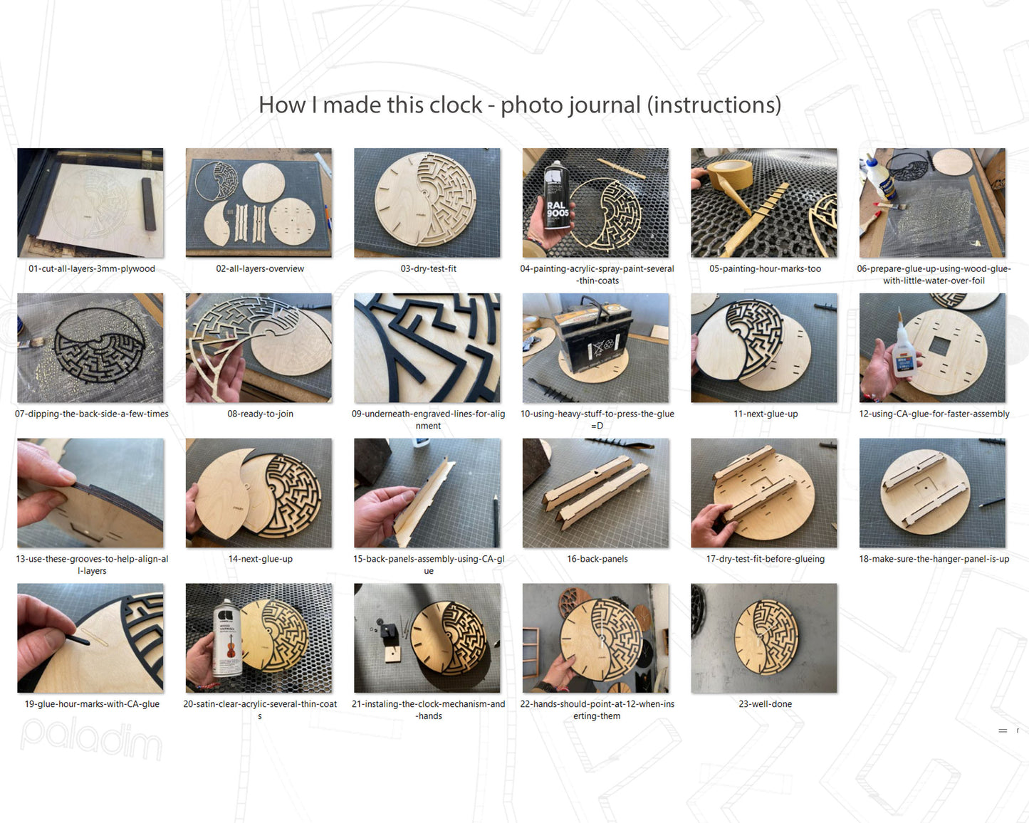 "IZHOD" Wall Clock DIGITAL DESIGN for Laser Cutting