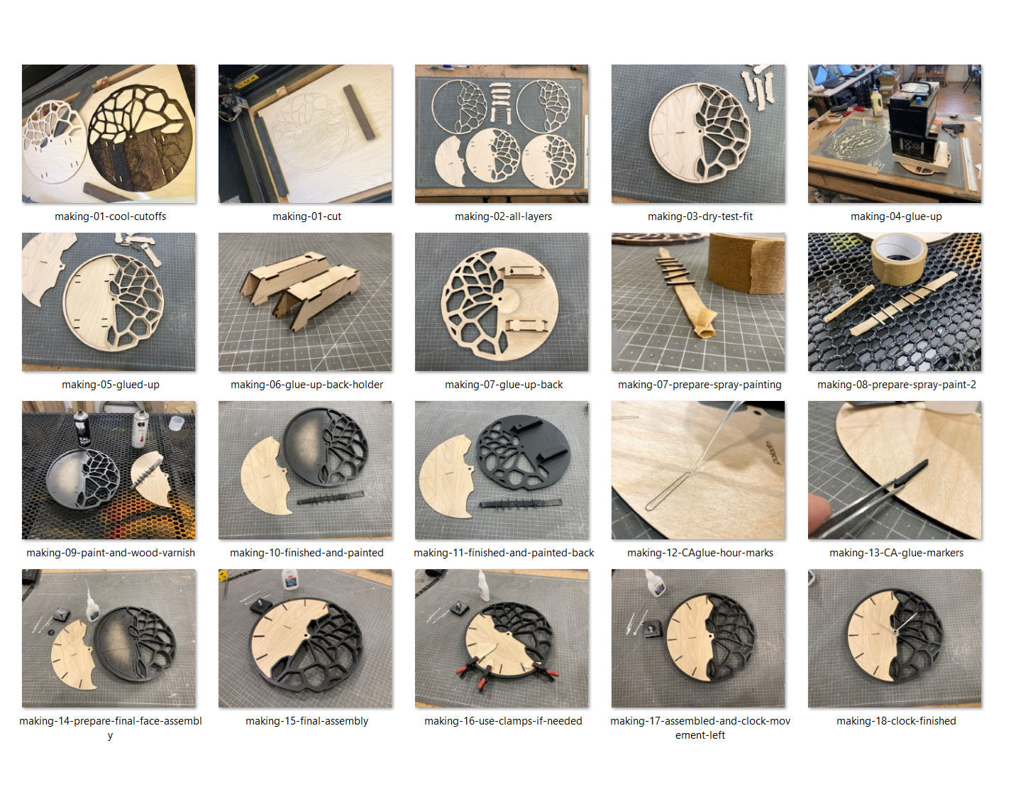 "KLETKA 3.0" Wall Clock DIGITAL DESIGN for Laser Cutting