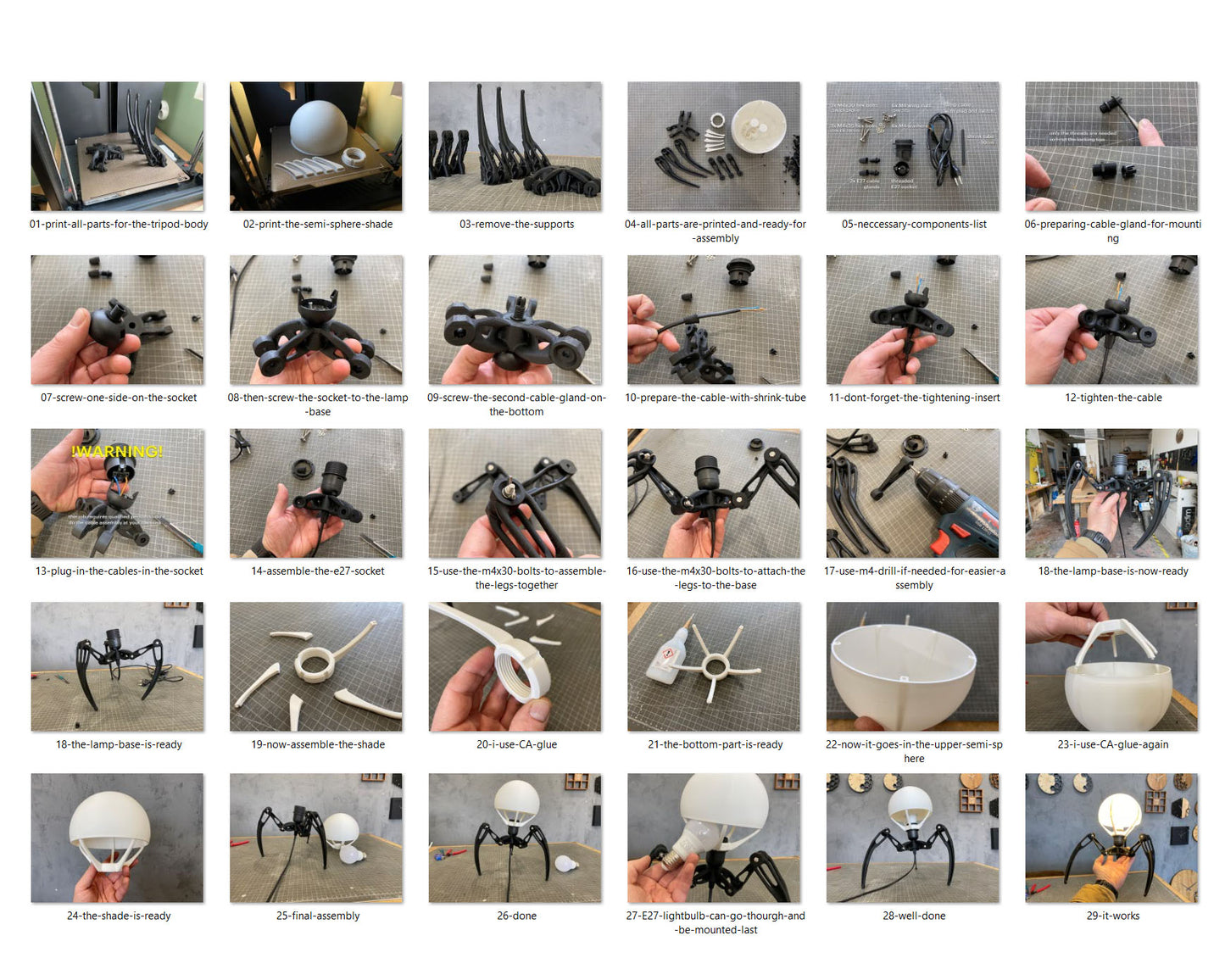 "TRIKRAK" STL Tripod Lamp DIGITAL DESIGN for 3D Printing