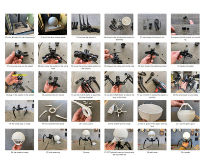 "TRIKRAK" STL Tripod Lamp DIGITAL DESIGN for 3D Printing