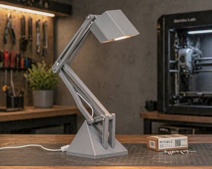 "MASHINA" Articulated Desk Lamp, 3D Printed