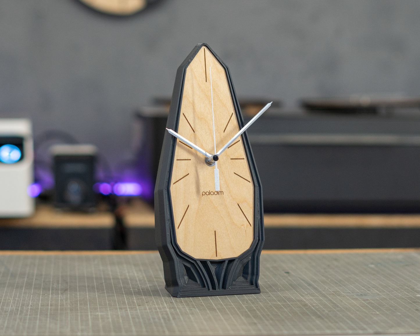 "OBELISK" STL Desk Clock Hybrid DIGITAL DESIGN for 3D Printing and Laser Cutting