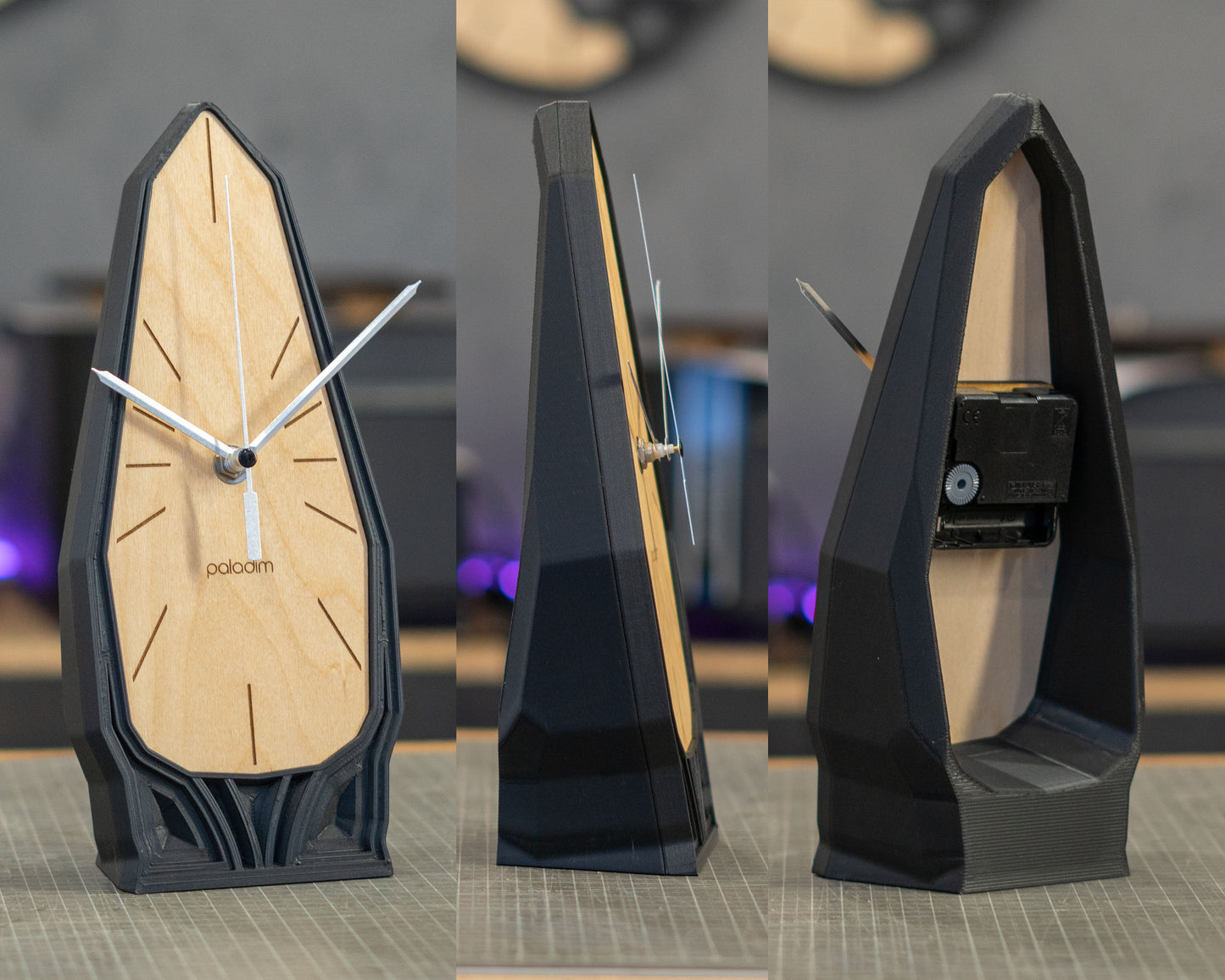 "OBELISK" STL Desk Clock Hybrid DIGITAL DESIGN for 3D Printing and Laser Cutting