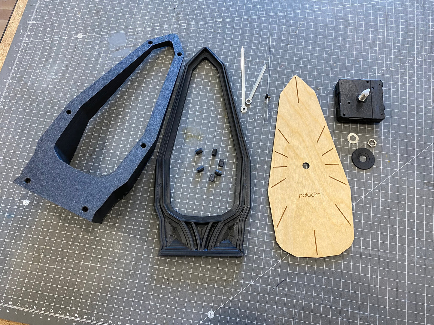 "OBELISK" STL Desk Clock Hybrid DIGITAL DESIGN for 3D Printing and Laser Cutting