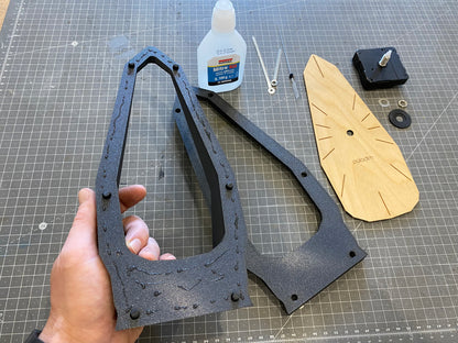"OBELISK" STL Desk Clock Hybrid DIGITAL DESIGN for 3D Printing and Laser Cutting