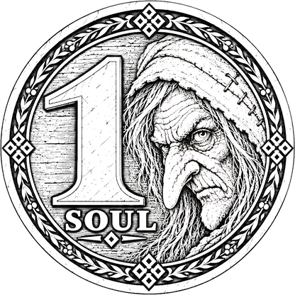 "Baba Yaga" Halloween Coin SVG for Laser Engraving